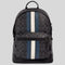 COACH West Backpack In Signature Canvas With Varsity Stripe Charcoal/Denim/Chalk RS-3001