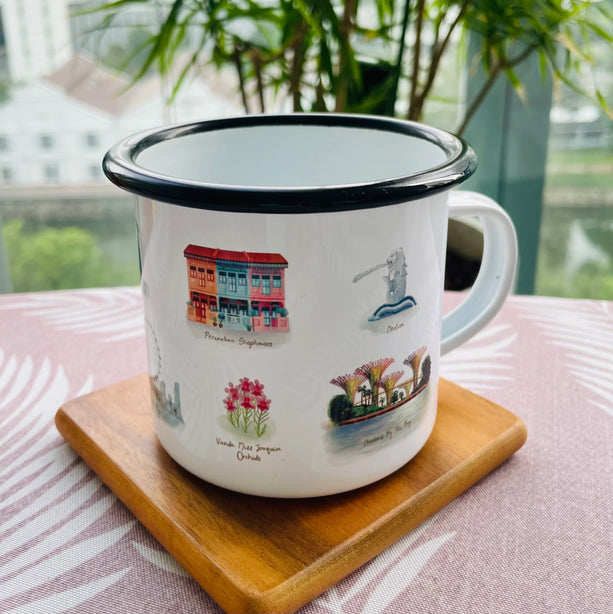 Singapore Icons Enamel Mug