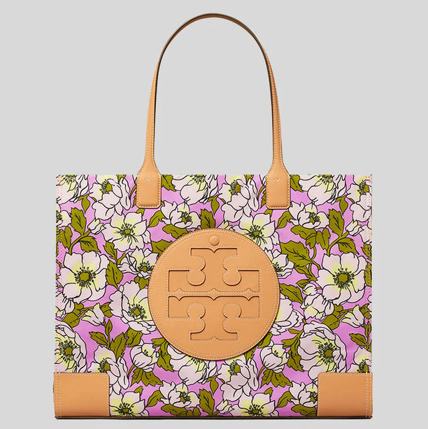 TORY BURCH Ella Floral Printed Tote Bag Aster Pink Flower RS-151611