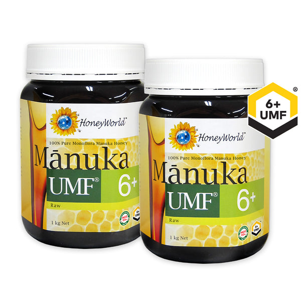 HoneyWorld Raw Manuka Honey UMF 6+ 1kg (Bundle of 2)