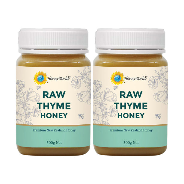 HoneyWorld Raw Thyme Honey 500g (Bundle of 2)