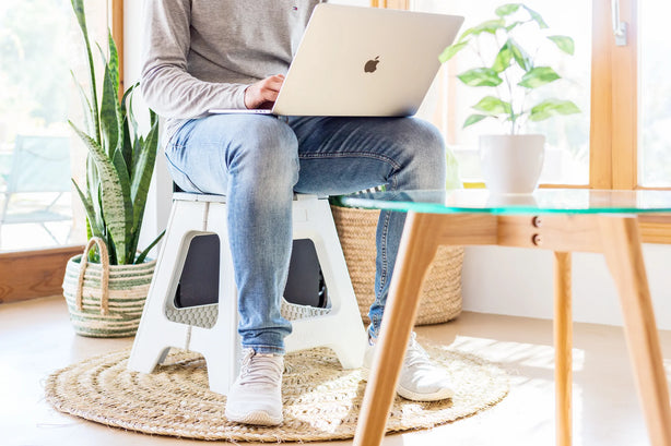 Vigar Compact Foldable 40cm Stool (Grey or Turquoise Colour)