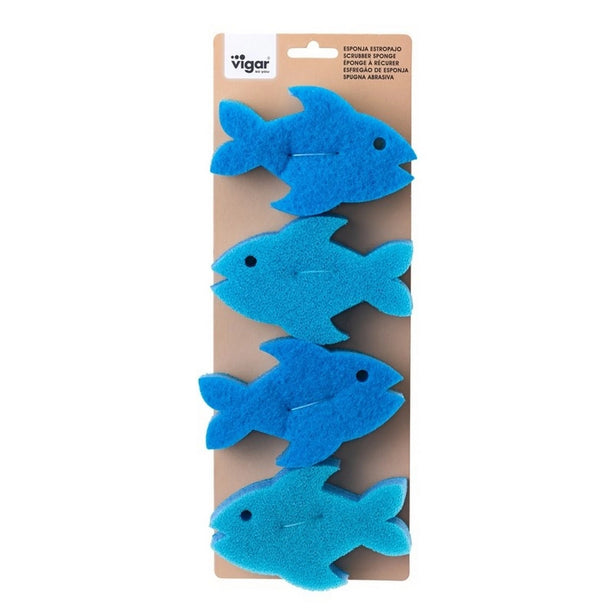 Vigar Pets Club Cat, Dog Bowl Scrubber Sponge - 4 Pack