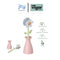 Vigar Florganic Dish Brush With Vase (Pink or Orange Colour)