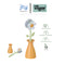 Vigar Florganic Dish Brush With Vase (Pink or Orange Colour)