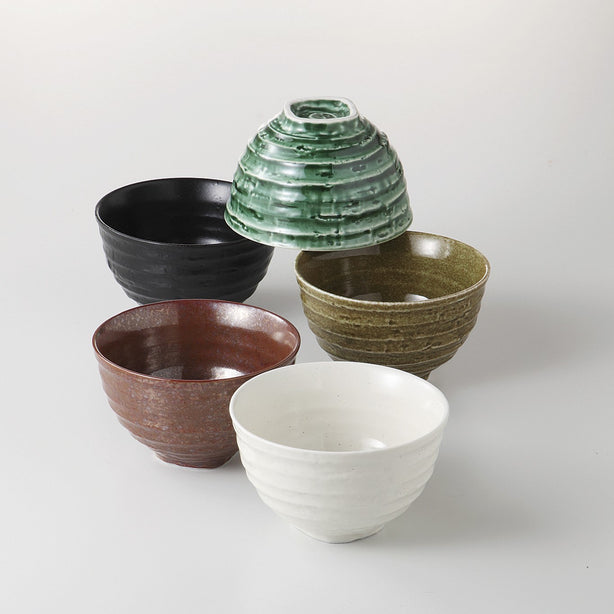 Tsuru 5 Piece Rice Bowl Gift Set, B