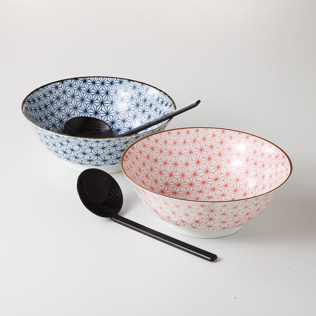 Tsuru Asanoha Noodle Bowl With Spoon 2 Pax Gift Set