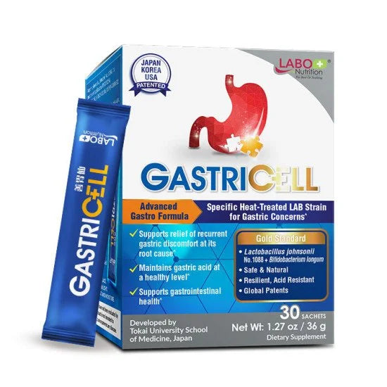 LABO Nutrition GastriCELL 30 Sachets, Eliminate Gastric Symptoms, H. Pylori