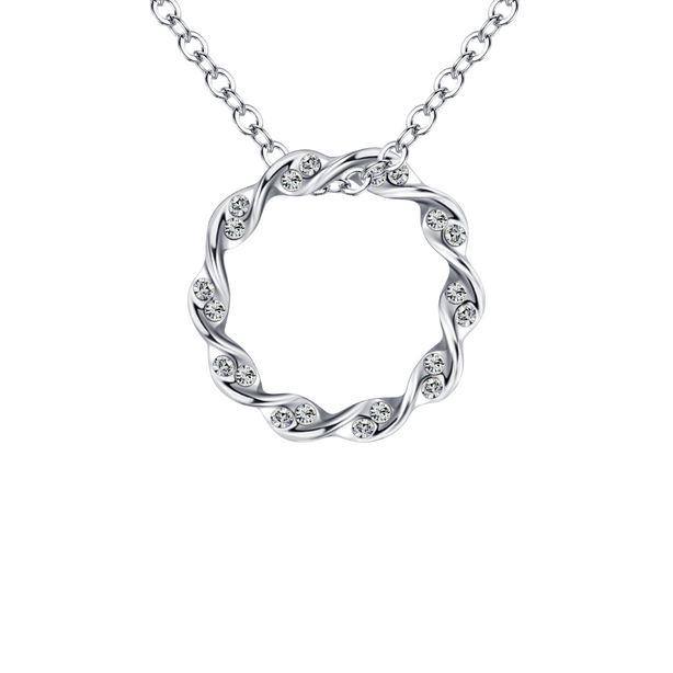 Lush Addiction Eternity Necklace in Clear Crystal