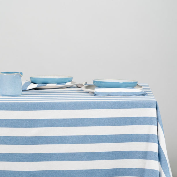 Robinsons Tablecloth 150 x 240cm Luxury Designer Chambray Stripe Heritage Collection