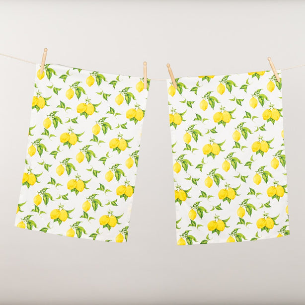 Robinsons Kitchen Towel Twin Pack Luxury Designer Lemons Heritage Collection