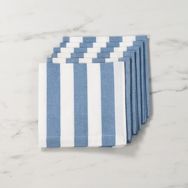 Robinsons Napkin 6 Pack Luxury Designer Chambray Stripe Heritage Collection