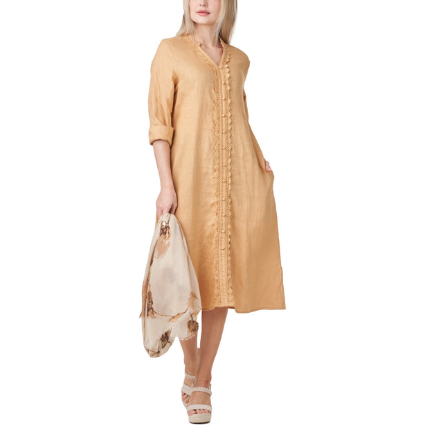 Anne outlets Kelly Linen Midi Dress 10