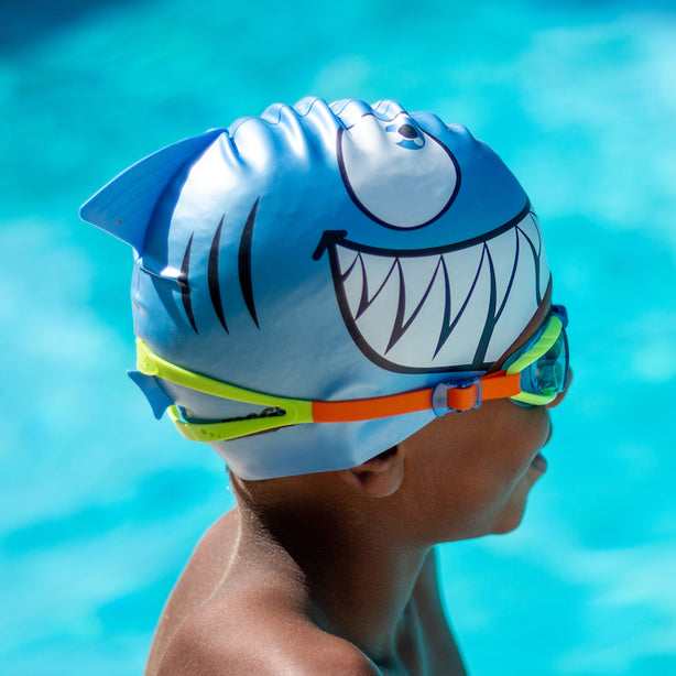 Zoggs Australia Junior Silicone Character Shark Swim Cap