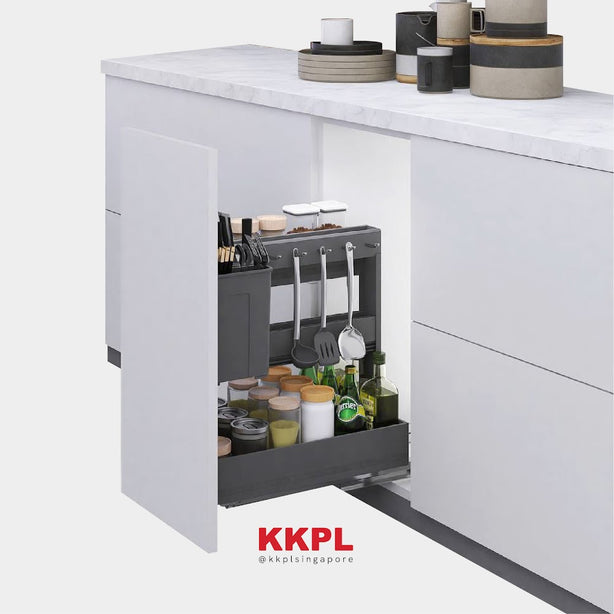 KKPL Nano Grey Pull Out Spice basket rack