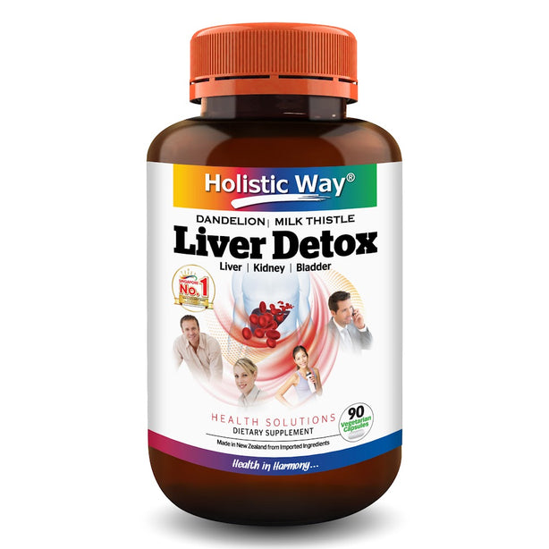 Holistic Way Liver Detox + Dandelion and Milk Thistle for Alcohol Defence — Vegan (90 Vegetarian Capsules)