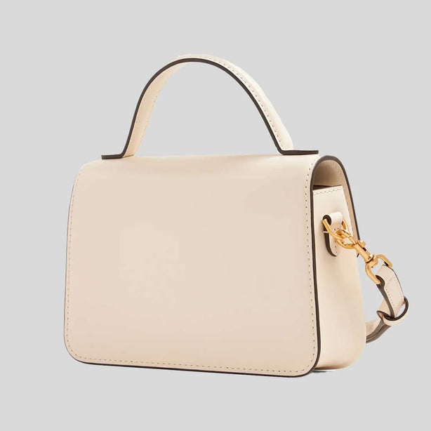 TORY BURCH Small Robinson Spazzolato Top-Handle Bag Light Cream RB-153233