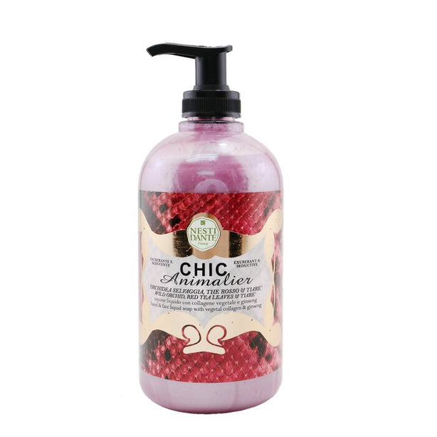 Chic Animalier Hand & Face Liquid Soap With Vegetal Collagen & Ginseng - Wild Orchid, Red Tea Leaves & Tiare - 500ml/16.9oz