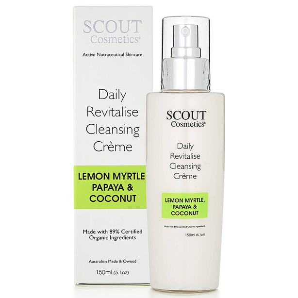 SCOUT Organic Active Beauty Daily Revitalize Face Cleansing Creme With Lemon Myrtle, Papaya And Coconut