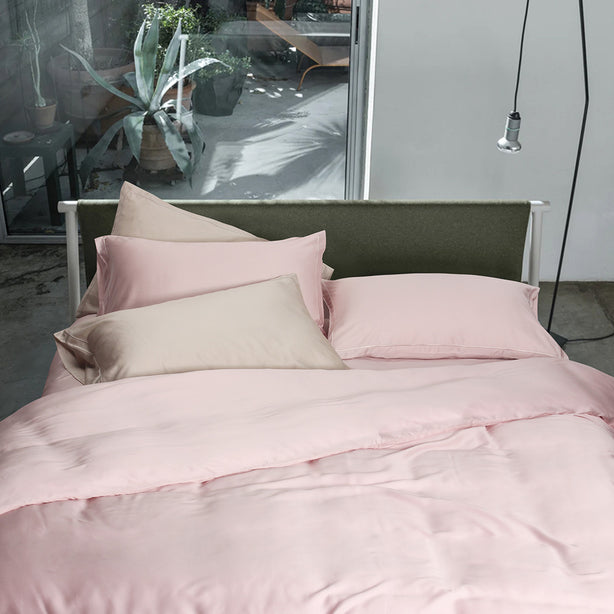 Bellami Symmetry Solid 100% Tencel 1000TC Bed Set - Pink