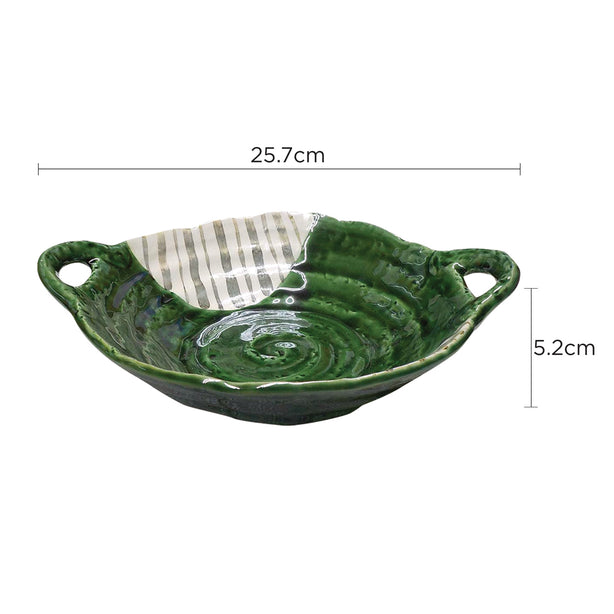 Tsuru Seasonal Japanese Tableware Collection Serving Dish With Handle, Sac308