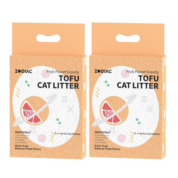 Bundle of 2 Australia ZODIAC Fruity Tofu Cat Litter 7L Flushable Cat Robinsons Singapore