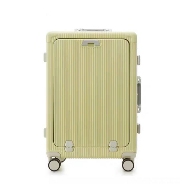 Front flap Aluminum Frame Luggage with USB Charging Port