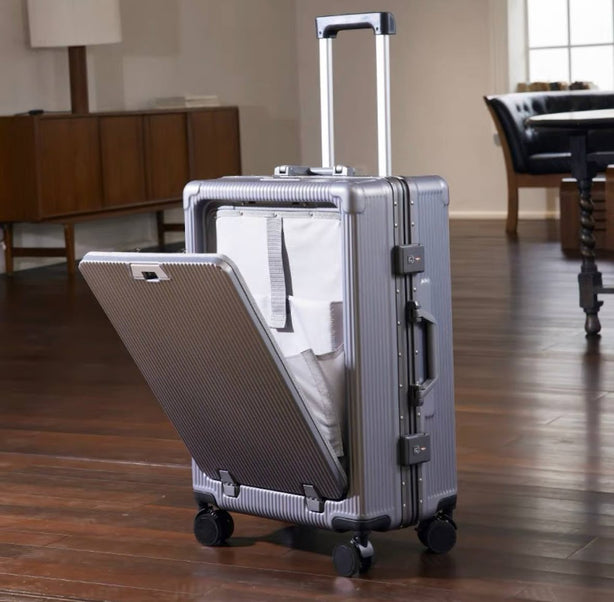 Front flap Aluminum Frame Luggage with USB Charging Port Robinsons Singapore