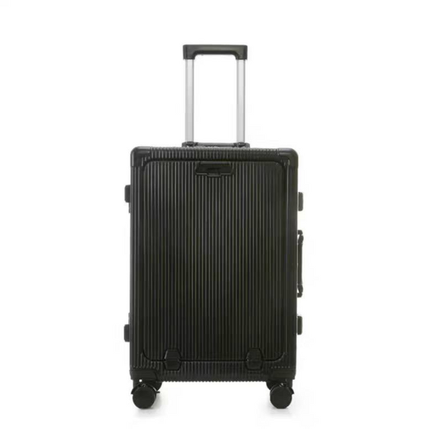 Front flap Aluminum Frame Luggage with USB Charging Port