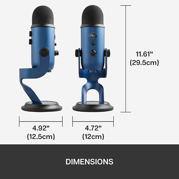 Logitech For Creators Blue Yeti USB Microphone for Recording, Streaming, Gaming, Podcasting on PC and Mac, Condenser Mic for Laptop or Computer with Blue VO!CE Effects, Adjustable Stand, Plug and Play