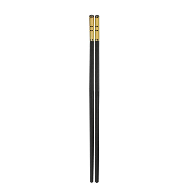 Charles Millen Signature Collection Luxury Black Alloy Chopsticks, Twin Pack, Gold