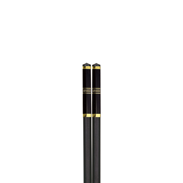 Charles Millen Signature Collection Luxury Black Alloy Chopsticks, Twin Pack, Gold