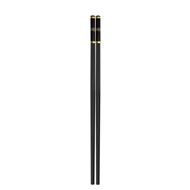 Charles Millen Signature Collection Luxury Black Alloy Chopsticks, Twin Pack, Gold