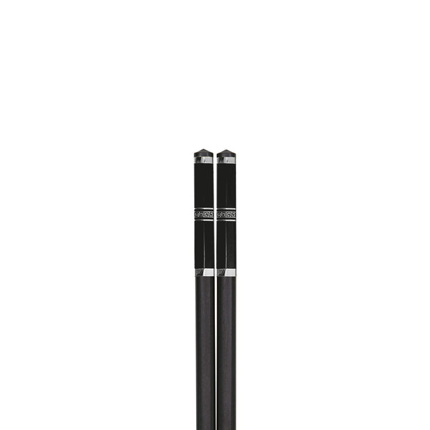 Charles Millen Signature Collection Luxury Black Alloy Chopsticks, Twin Pack, Silver