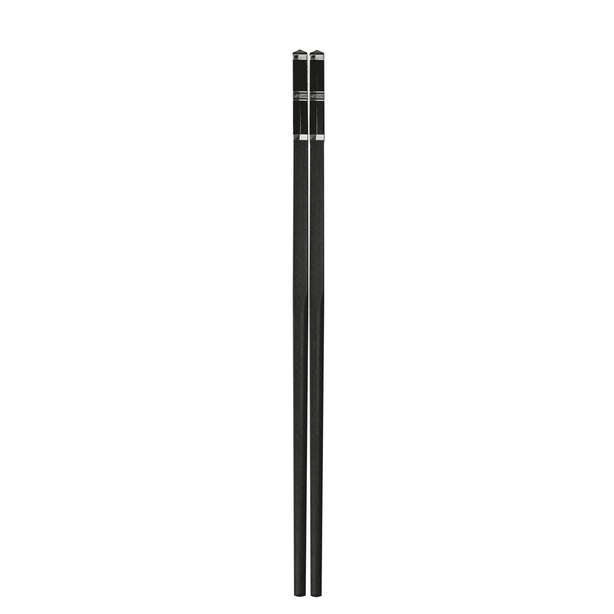 Charles Millen Signature Collection Luxury Black Alloy Chopsticks, Twin Pack, Silver