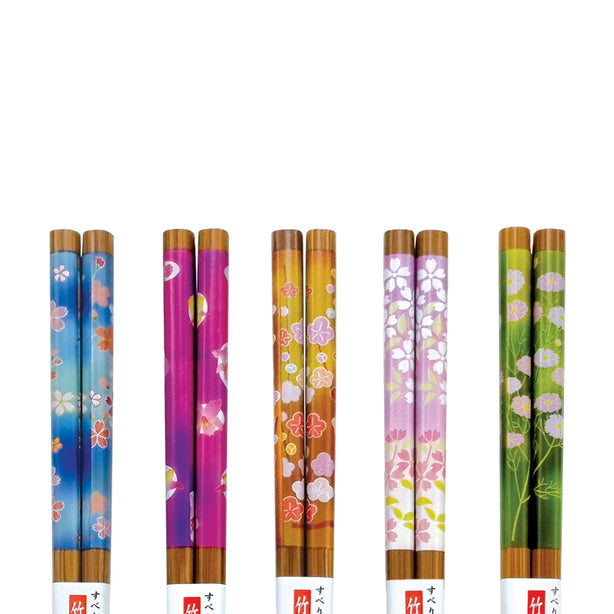 Tsuru Japanese Bamboo Chopsticks, 5 Pairs Pack, Sl312186