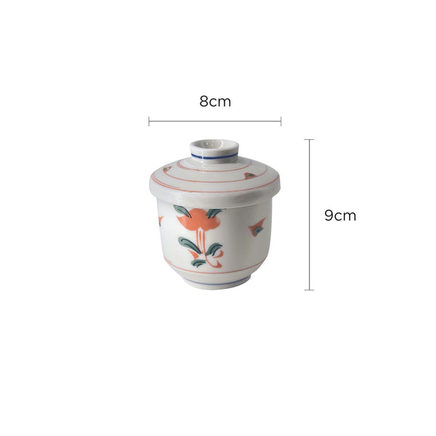 Tsuru Seasonal Japanese Tableware Collection 8cm Chawamushi (230cc) With Lid, Sac026