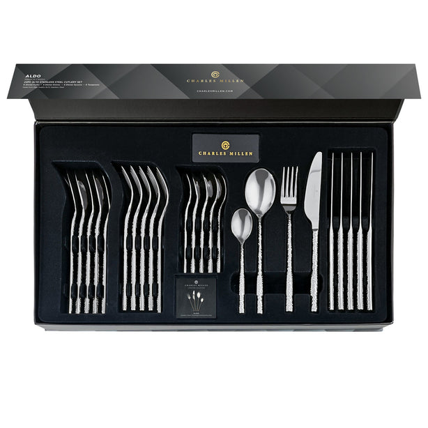 Charles Millen Signature Collection Aldo Cutlery Set, Stainless Steel Mirror Finished