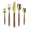 Charles Millen Signature Collection Adelia 20 Piece Cutlery Set, Gold Mirror Finished With Bronze Handle