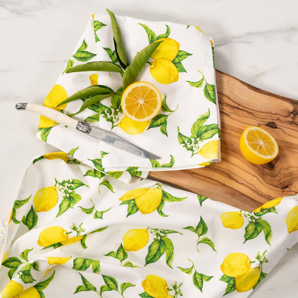 Robinsons Kitchen Towel Twin Pack Luxury Designer Lemons Heritage Collection