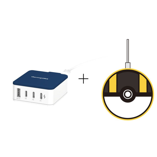 [Bundle] thecoopidea Mini Block GAN 45W PD Charging Station 3C1A +  thecoopidea Pokemon Ultra Ball Wireless Charging Pad (Bundle Deals)