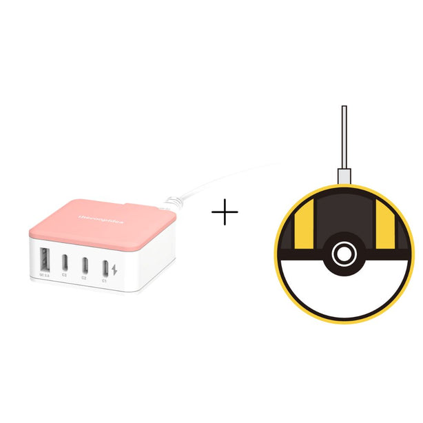 [Bundle] thecoopidea Mini Block GAN 45W PD Charging Station 3C1A +  thecoopidea Pokemon Ultra Ball Wireless Charging Pad (Bundle Deals)