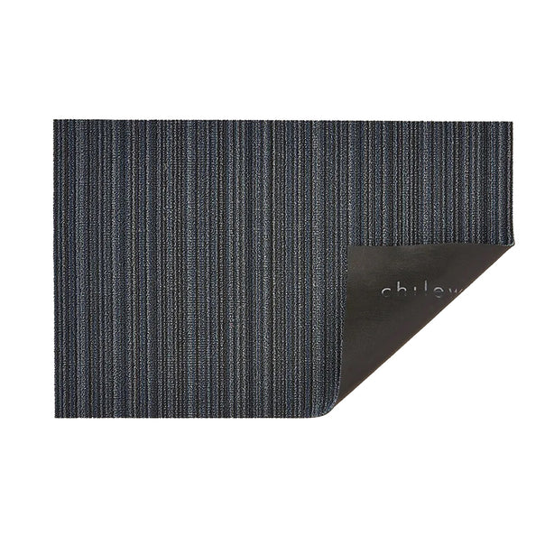 Chilewich TerraStrand¬Æ Microban¬Æ Indoor/Outdoor Skinny Stripe Door Mat, 46 x 71 cm, Tufted Shag, Blue