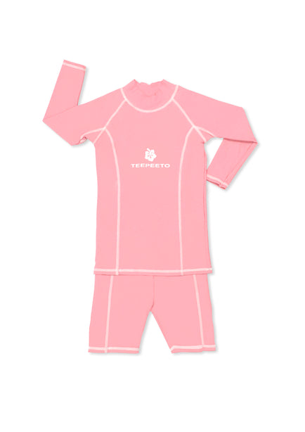 TeePeeTo Hibiscus Long Sleeve Swim Top and Shorts Set