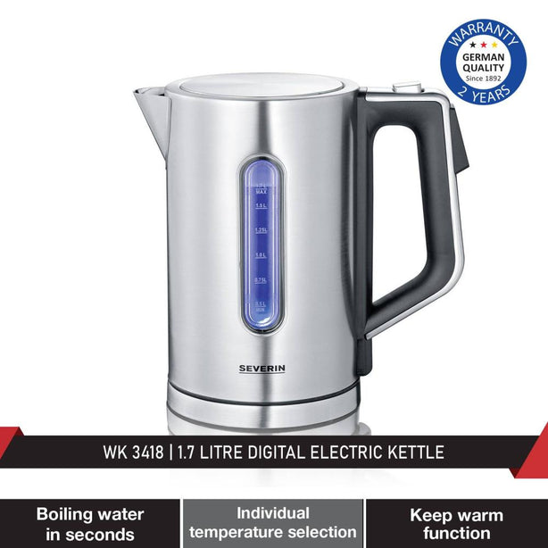 Severin WK 3418 1.7 Litre Digital Electric Kettle with Adjustable Temperature