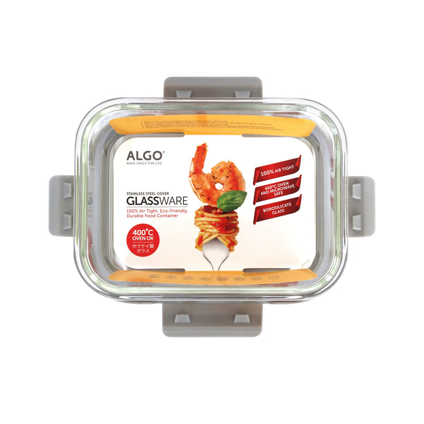 Algo Glass Food Container with Divider 1L