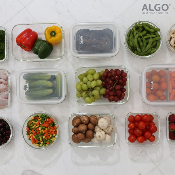 Algo Glass Food Container 400ml Round 2P Set