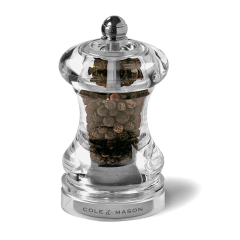 Cole & Mason Acrylic Pepper Mill W/Carbon Steel Mechanism Capstan