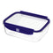 Mastrad Borosilicate Glass Rectangle Storage Box With Pp Lid, -20¬∞C To +400¬∞C, L, Blue, Stor'Eat