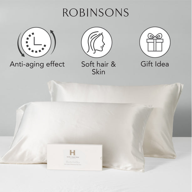 Robinsons Beauty Silk Pillowcase Twin Pack Hotel Collection